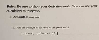 Rules: Be sure to show your derivative work. You