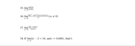 lim x 0 t a n 2 x s i n x