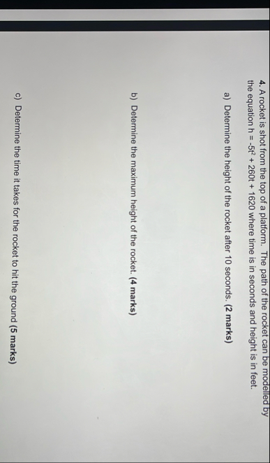 A rocket is shot from the top of a platform. The