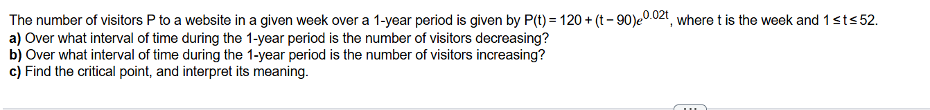 The number o f visitors P t o a website i n a