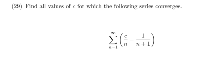 ( 2 9 ) Find all values o f c for which the