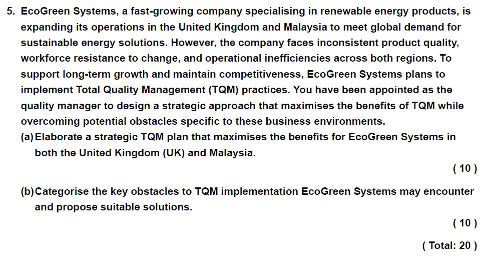 5 . EcoGreen Systems, a fast - growing company