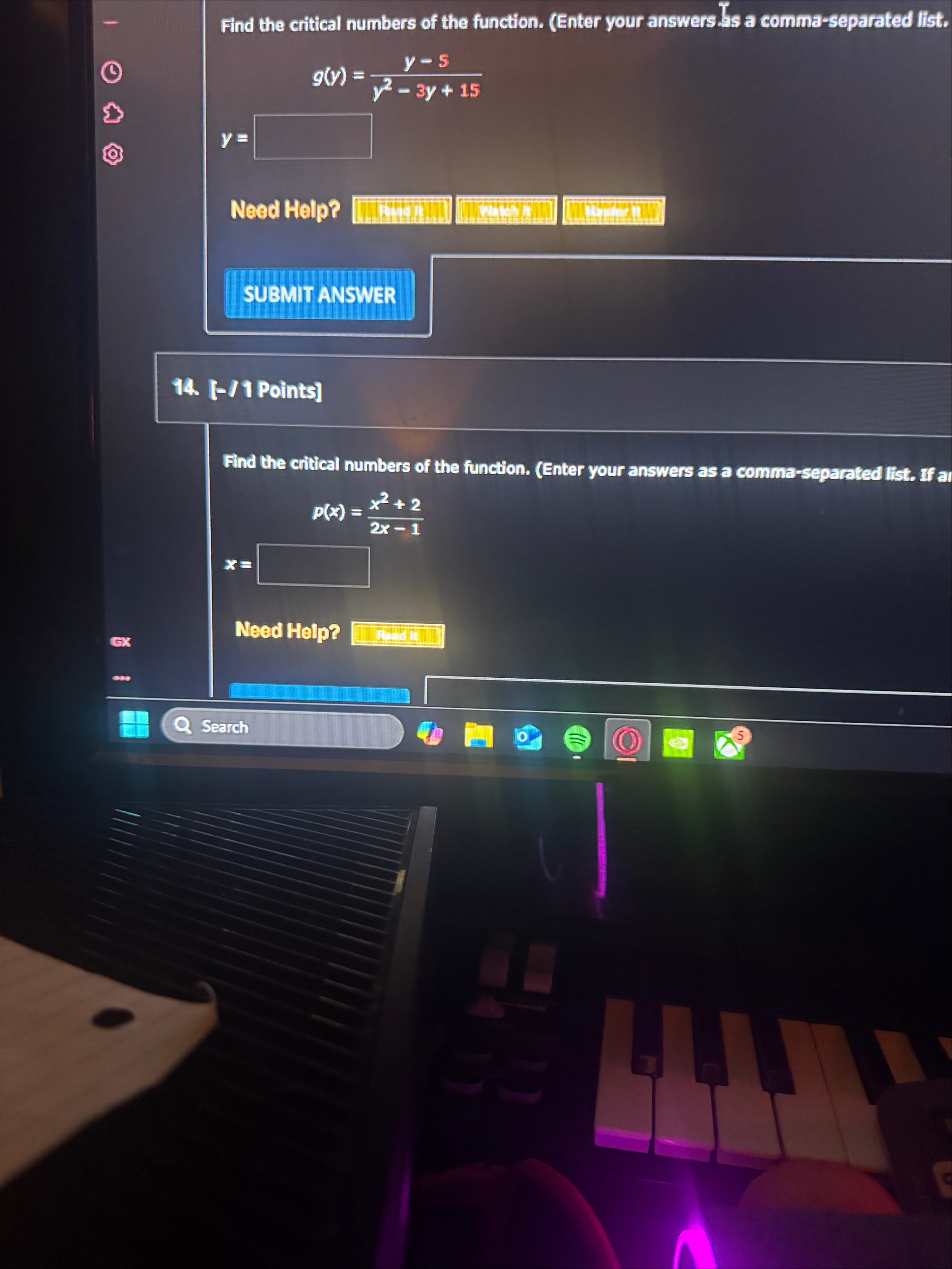 Find the critical numbers of the function. (