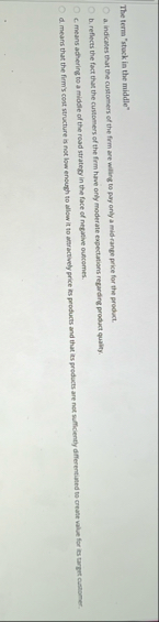 The term "stack in the middle" a indicanes that