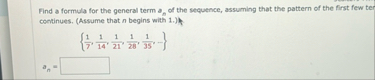 Find a formula for the general term a p of the