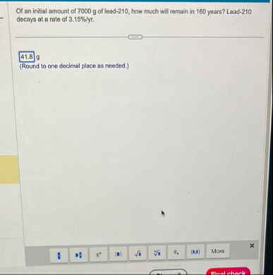 Please show the work, the answer I keep getting