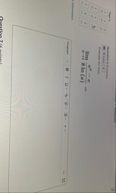 Peer 1 Question 6 ( 4 points ) Evaluate the