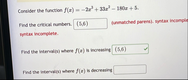 Consider the function f ( x ) = - 2 x 3 3 3 x 2 -