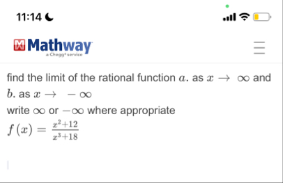 1 1 : 1 4 . . . 1 1 Mathway find the limit of the