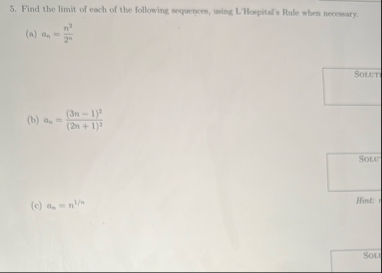 Find the limit of each of the following