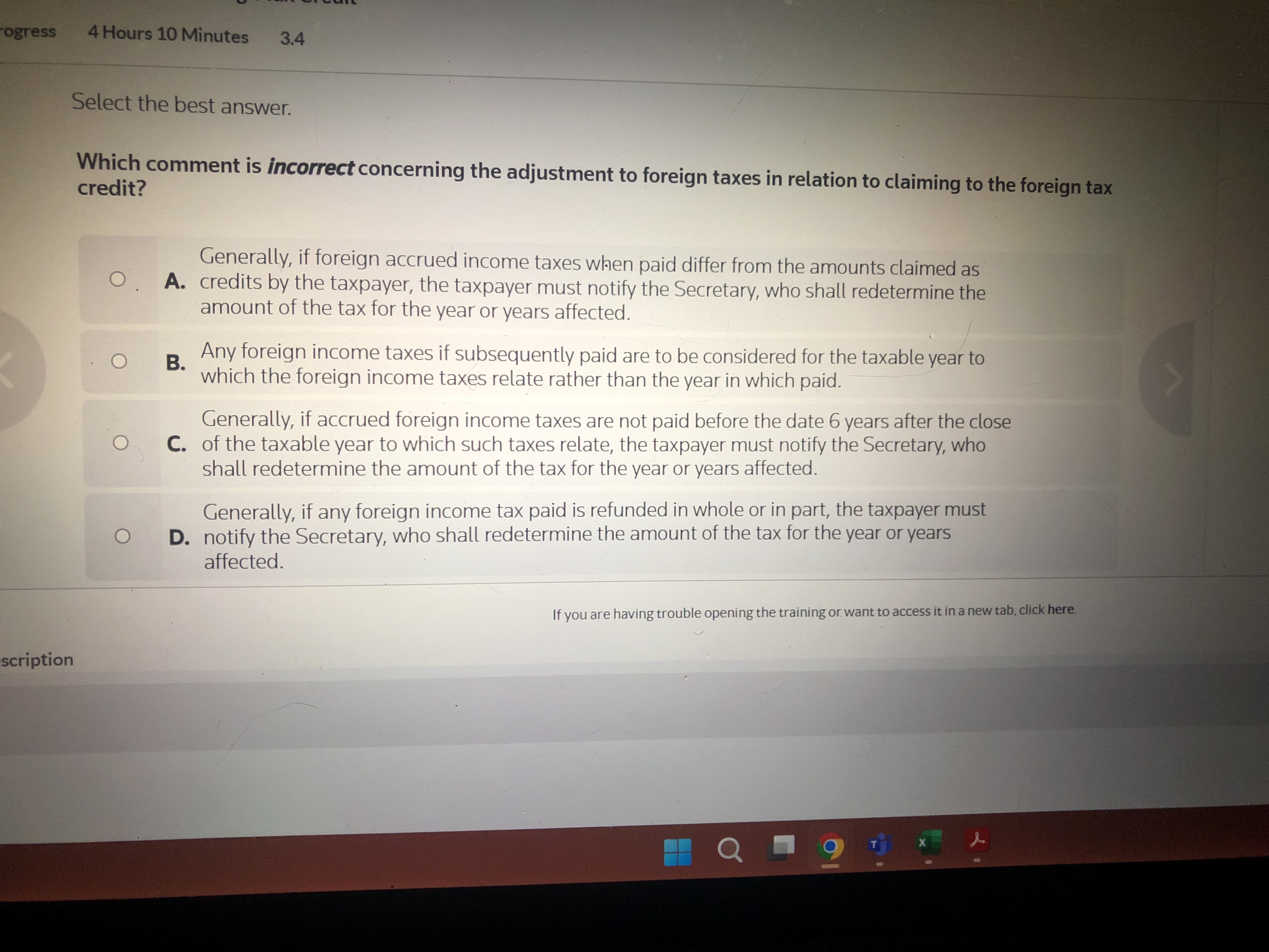Select the best answer. Which comment is