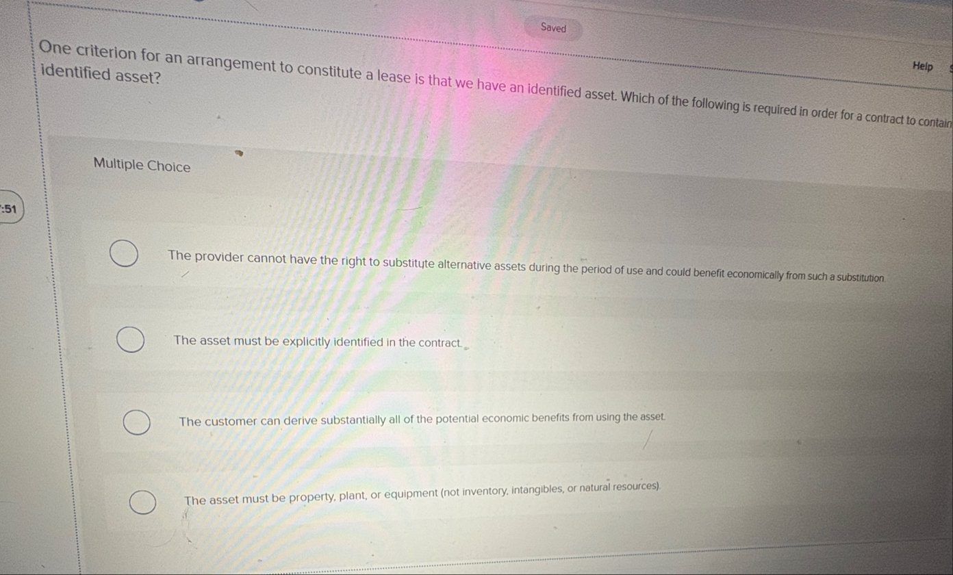 One criterion for identified asset? Help Multiple