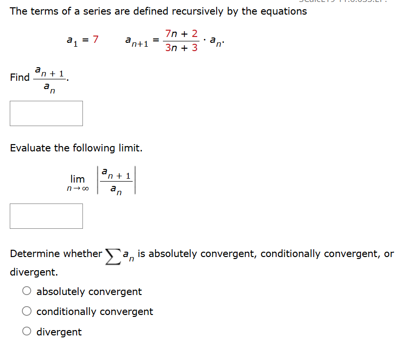 The terms o f a series are defined recursively b