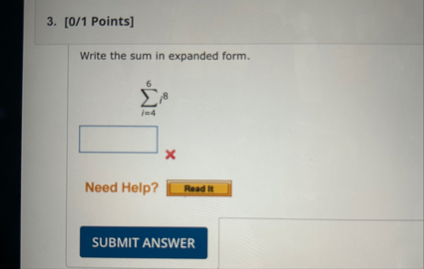 [ 0 / 1 Points ] Write the sum in expanded form.