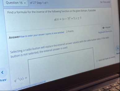 of 2 7 Step 1 of 1 stoterient Find a formula for