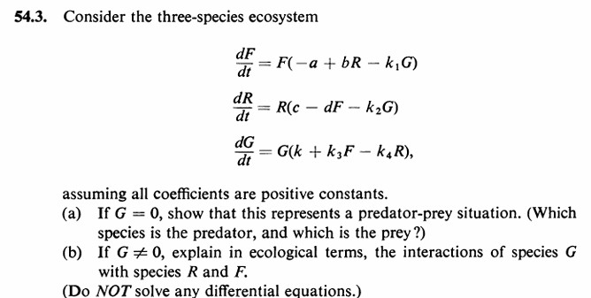 5 4 . 3 . Consider the three - species ecosystem