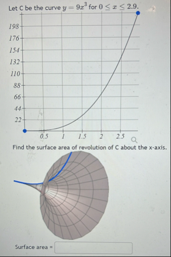 Let C be the curve y = 9 x 3 for 0 x 2 . 9 . Find