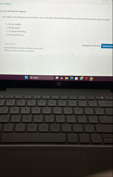 View Policies Current Attempt in Progress Your