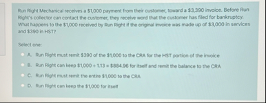 Run Right Mechanical receives a $ 1 , 0 0 0
