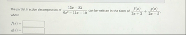 The partial fraction decomposition of 1 3 x - 2 3