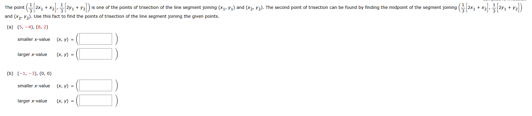 and ( x 2 , y 2 ) . Use this fact t o find the