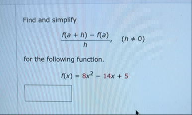 Find and simplify ) ( 0 for the following