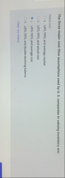 The three major cost - flow assumptions used by U