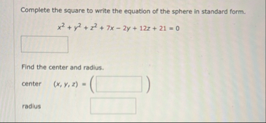 Complete the square to write the equation of the