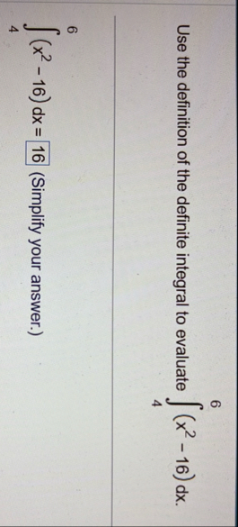 Use the definition of the definite integral to