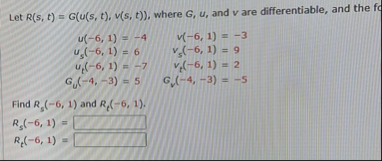 Let R ( s , t ) = G ( u ( s , t ) , v ( s , t ) )