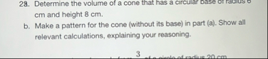 Determine the volume of a cone that has a