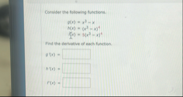 Consider the following functions. g ( x ) = x 3 -