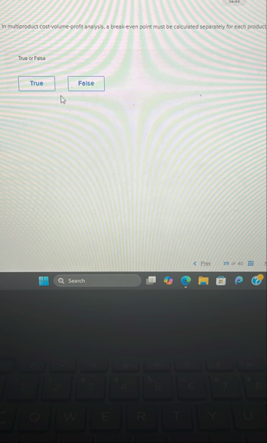 In multiproduct cost - volume - profit analysis,