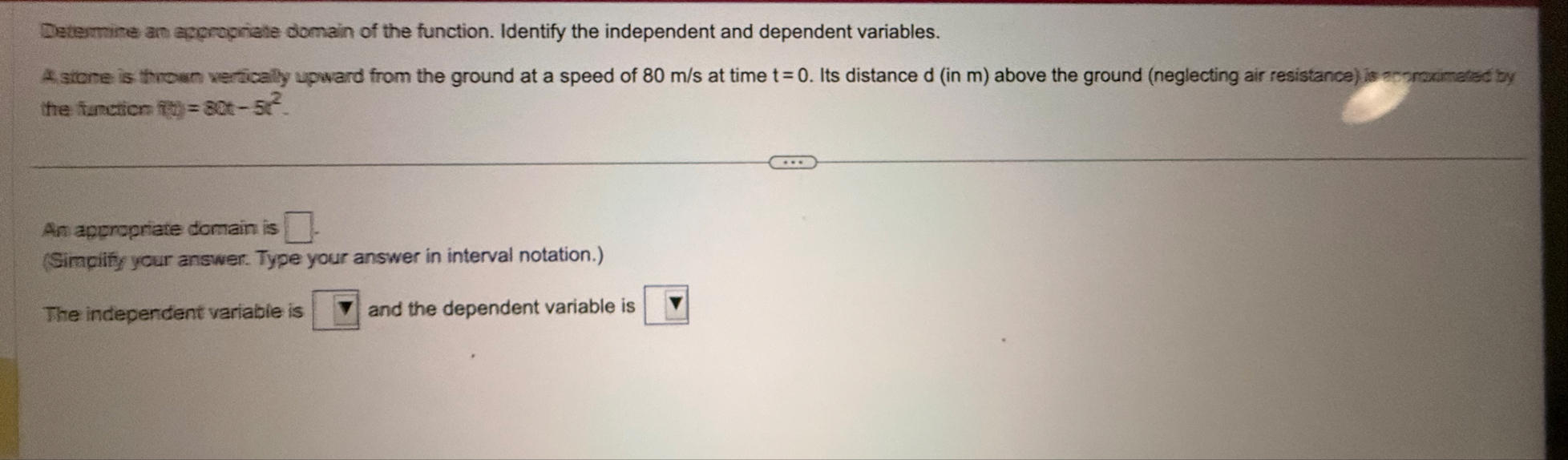 Determine an acpropriate domain of the function.