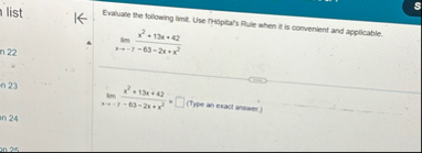 list Evaluate the following limit . Use