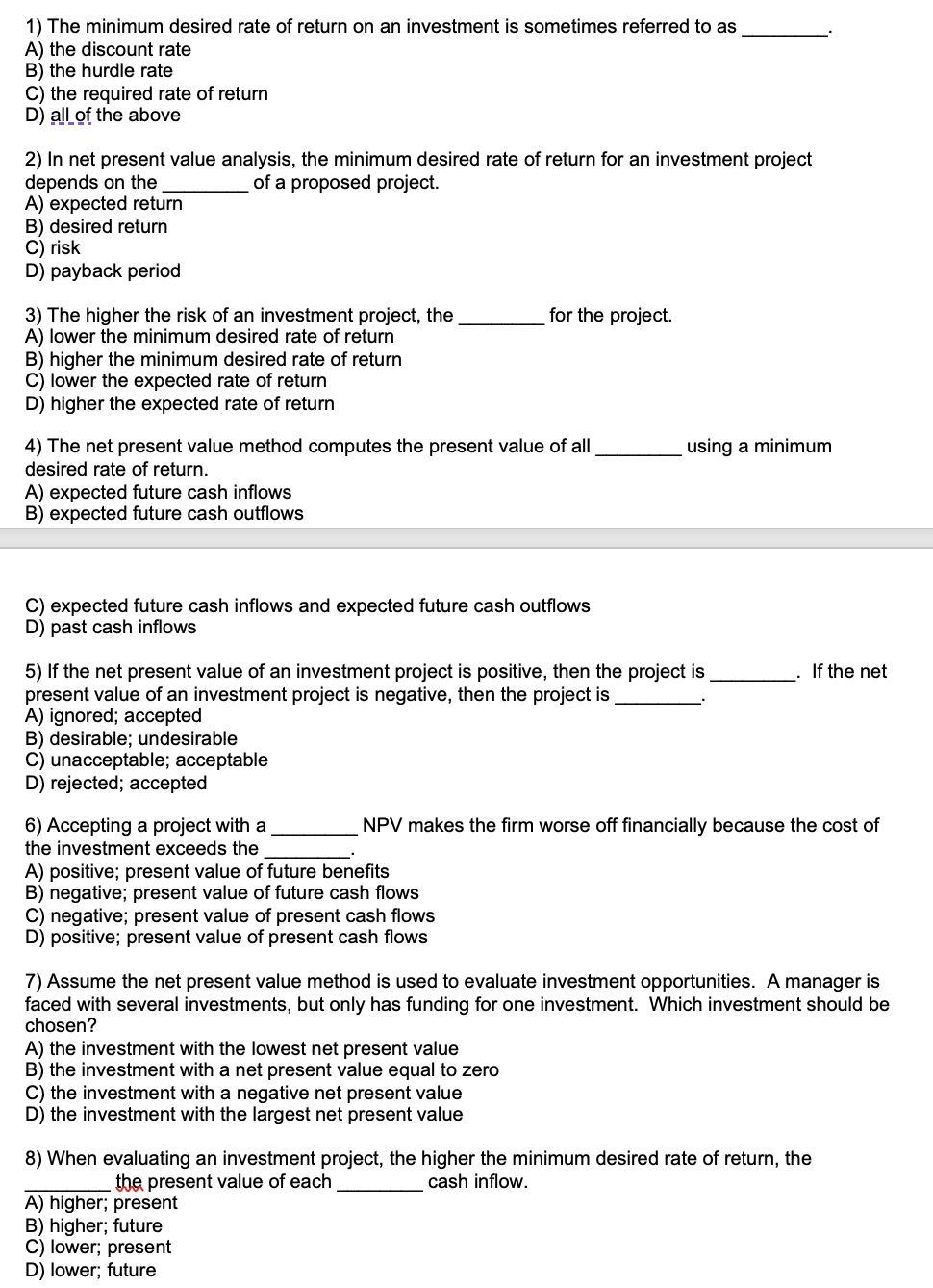1 4 ) _ _ _ _ _ _ _ _ is a capital budgeting