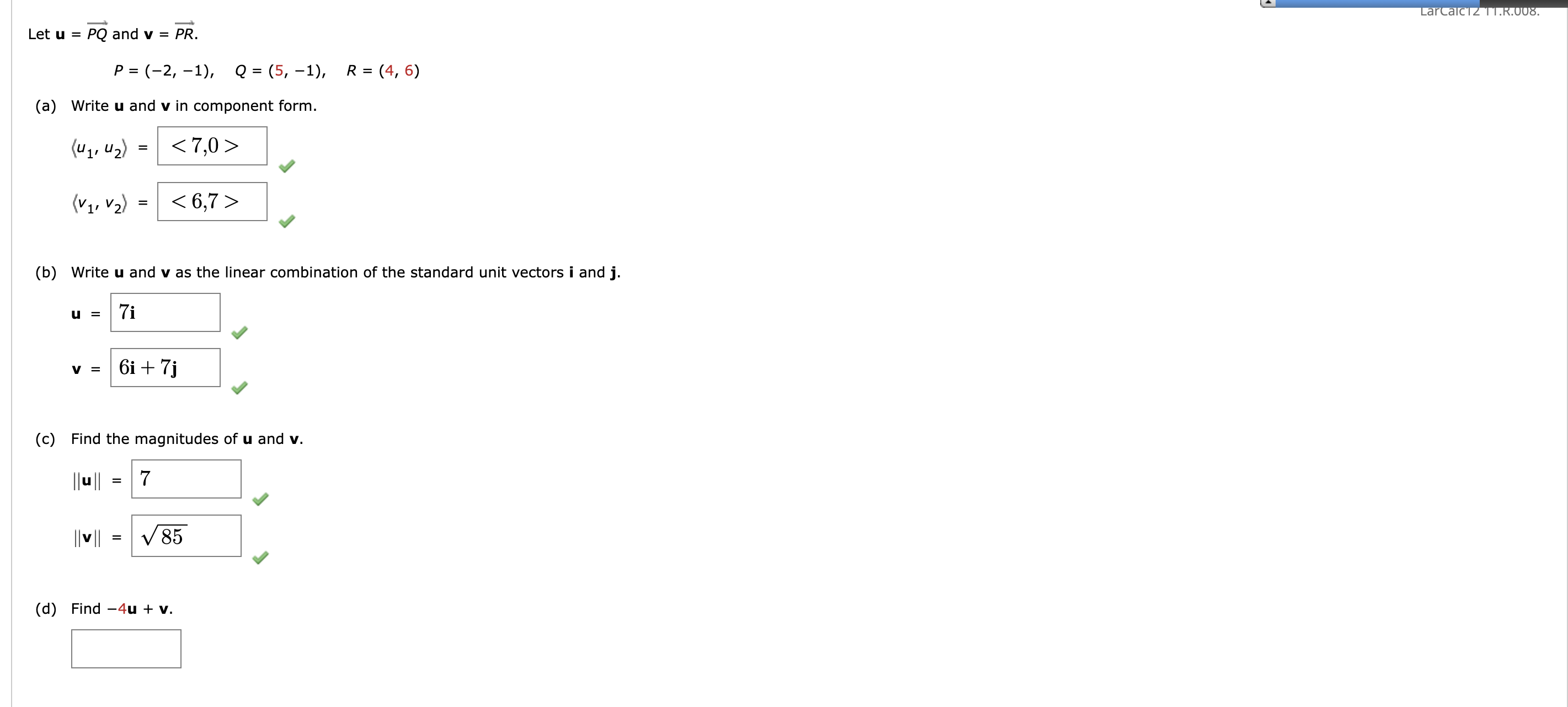 Find the vector z , given that u = 3 , - 2 , 4 ,