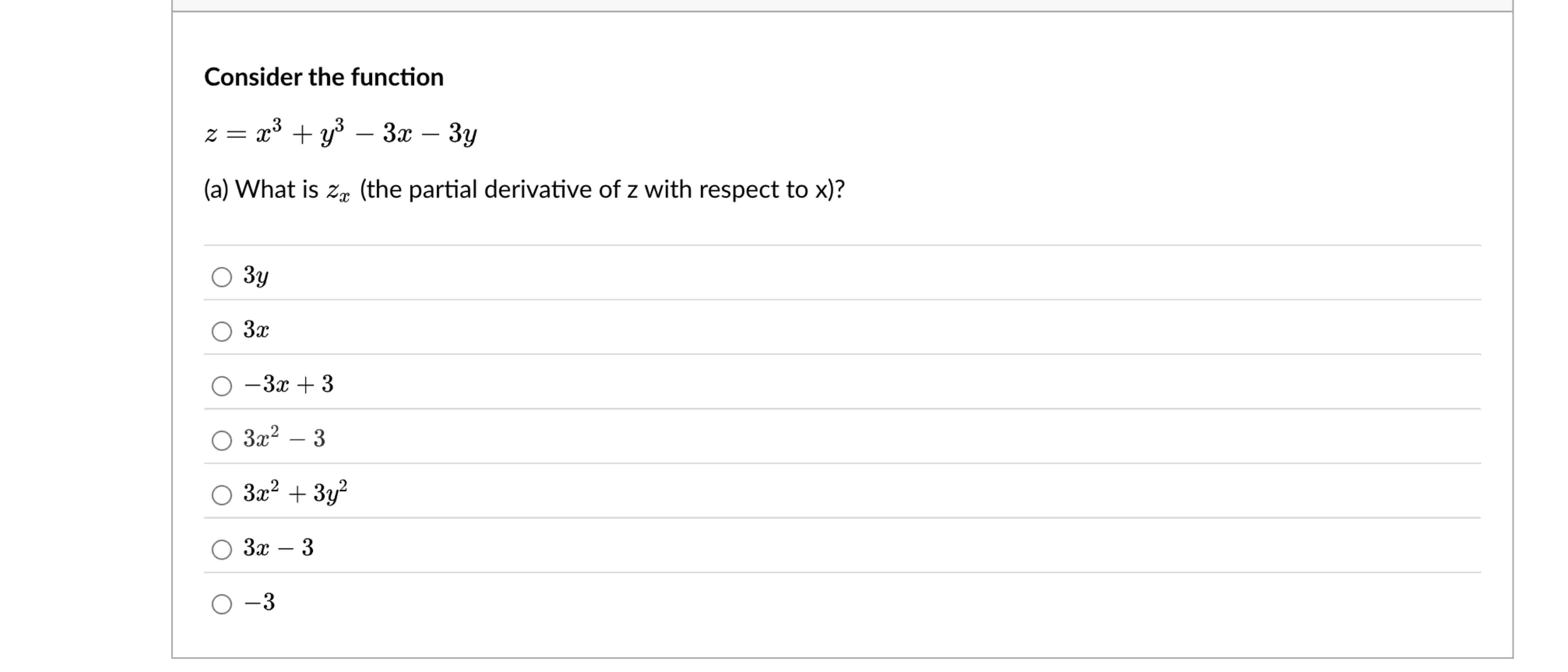 Consider the function z = x 3 + y 3 - 3 x - 3 y (