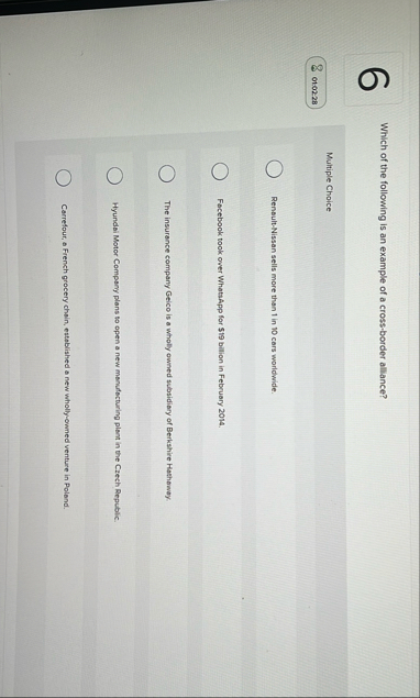 Which of the following is an example of a cross -