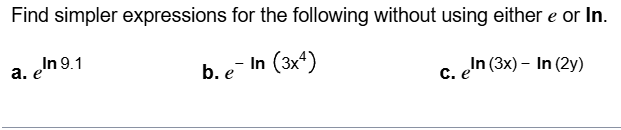 Find simpler expressions for the following