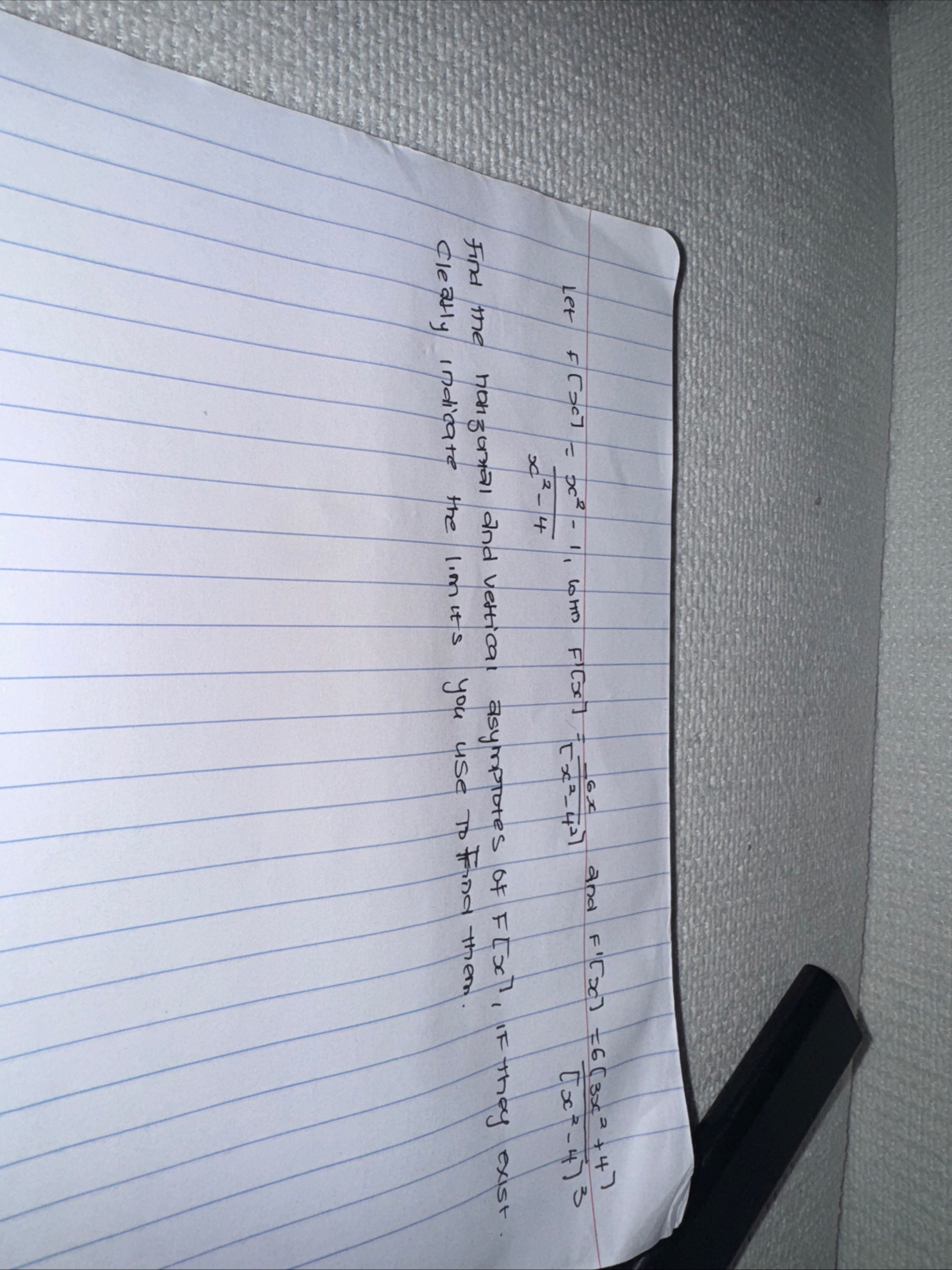 Let F [ x c ] = x 2 - 1 x 2 - 4 , With F ' [ x ]