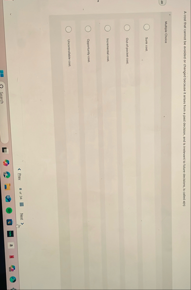 A cost that cannot be avoided or changed because