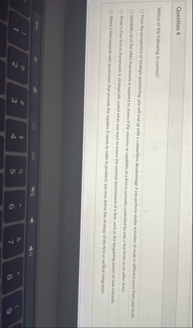 Question 4 Which of the following is correct?