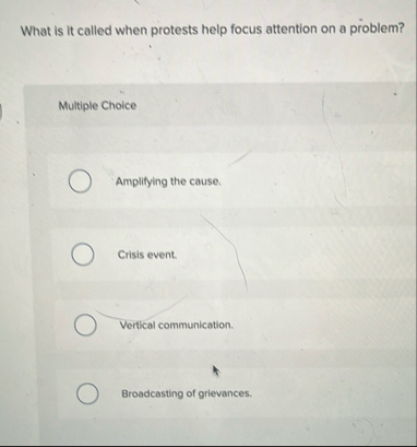 What is it called when protests help focus