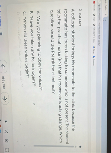 Q Get a hint A college student brings his