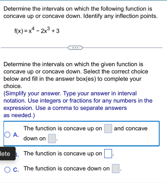 Determine the intervals on which the following