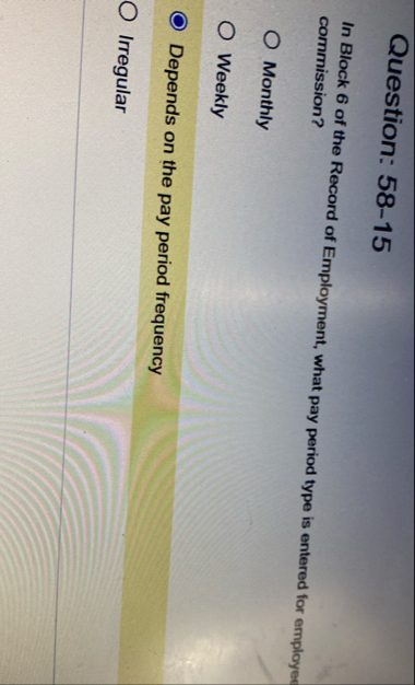 Question: 5 8 - 1 5 In Block 6 of the Record of