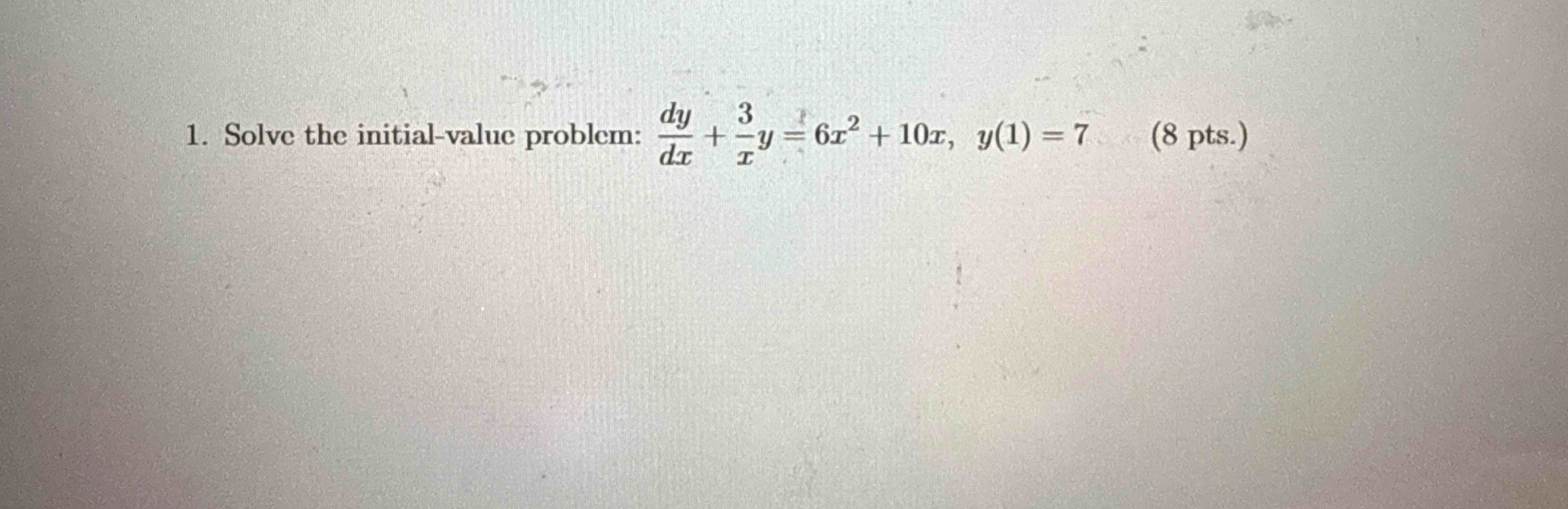 Solve the initial - value problem: d y d x + 3 x