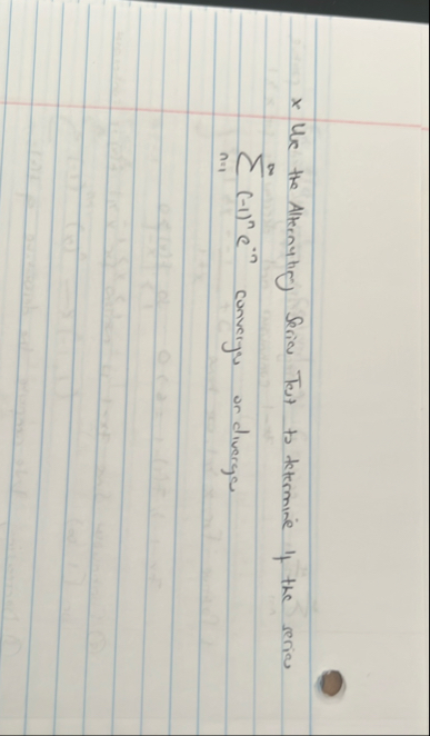 x Une the Alternution Seriew Test to tetermine if