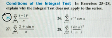 Conditions of the Integral Test In Exercises 2 5